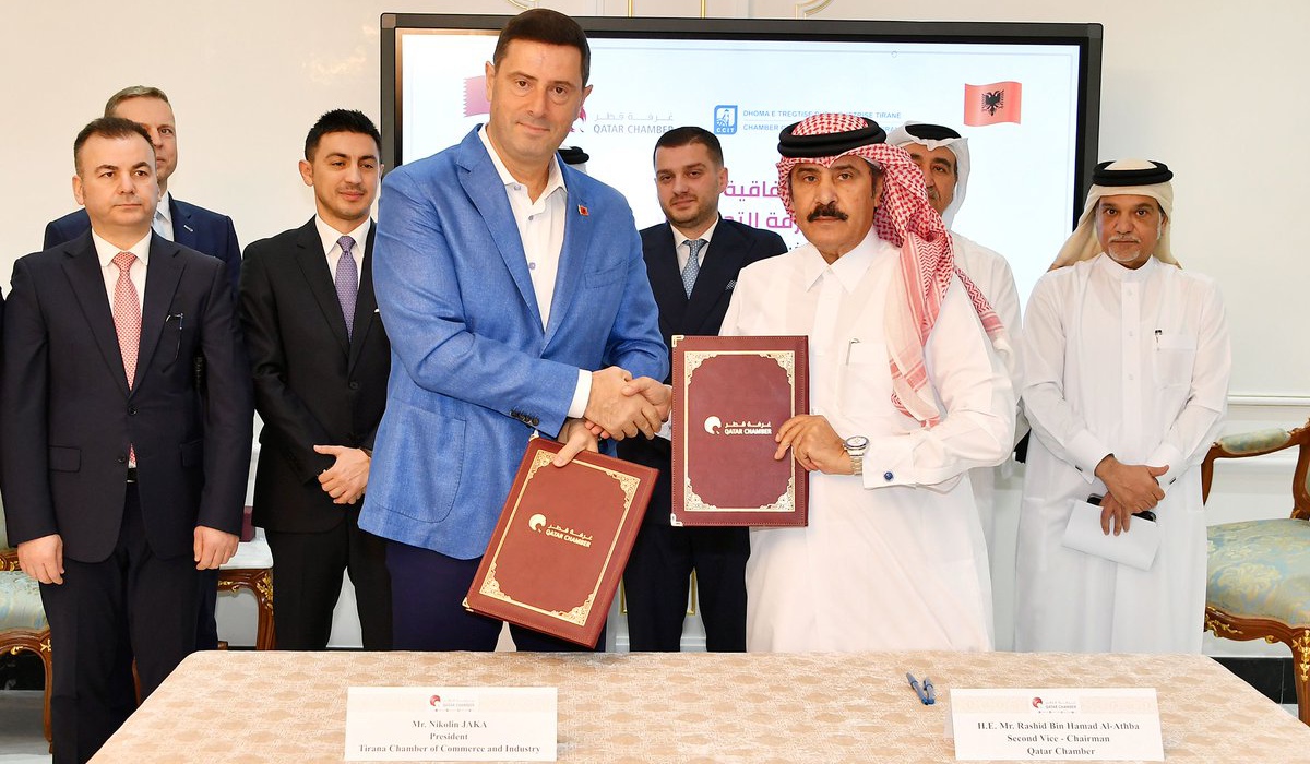 Qatar, Tirana Chambers Ink MoU to Foster Cooperation